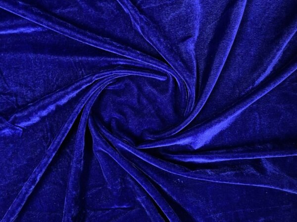 Royal Blue Plain Micro Velvet Fabric