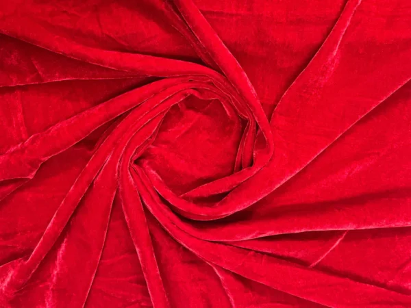 Red Plain Viscose Micro Velvet Fabric