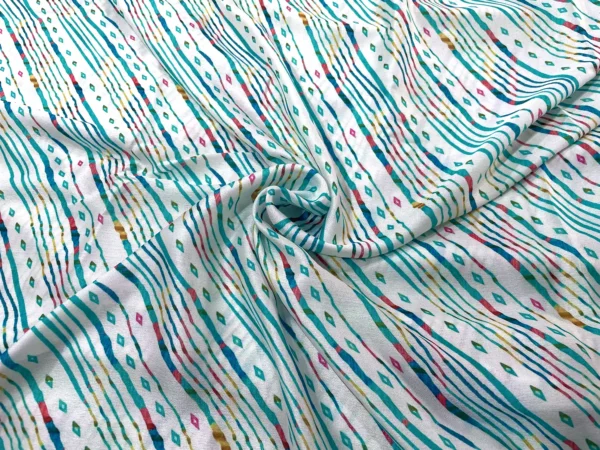 Multicolor Leheriya Digital Printed Moss Crepe Fabric