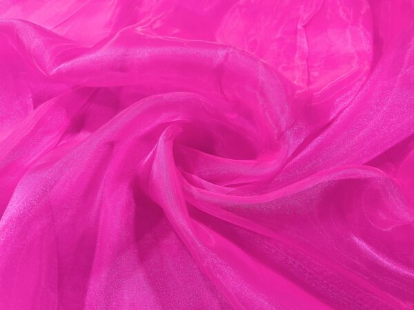 Bright Pink Plain Organza Fabric