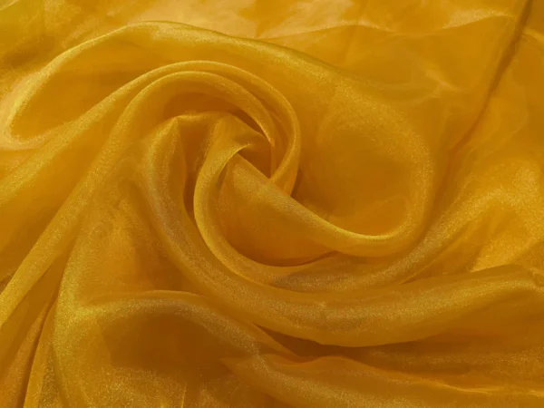 Mustard Yellow Plain Organza Fabric