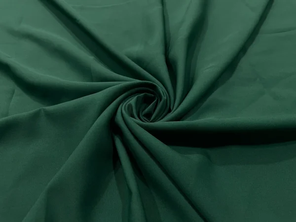 Bottle Green Plain Butter Crepe Fabric