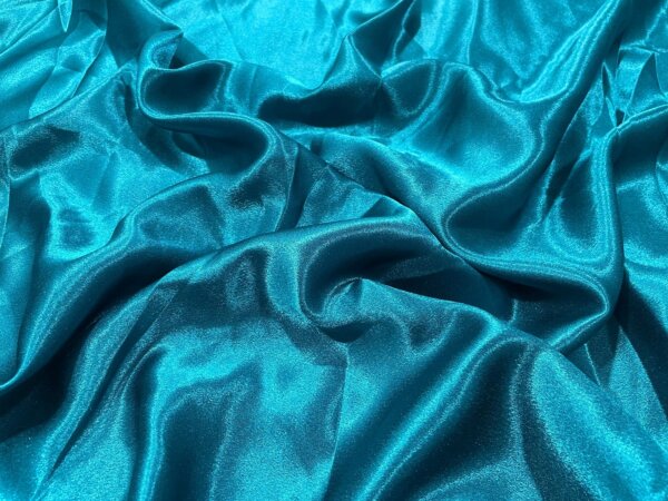 Deep Teal Plain Premium Moss Satin Fabric