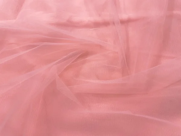 Light Peach Plain Soft Net Fabric