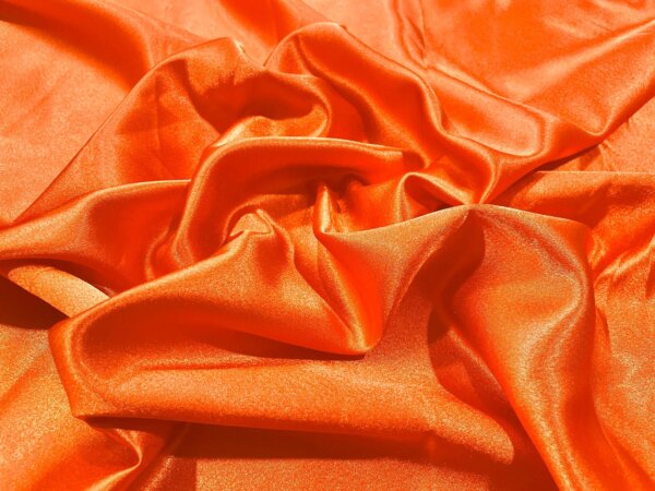 Orange Plain Premium Moss Satin Fabric