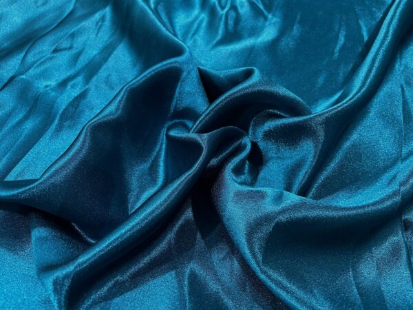 Peacock Blue Plain Premium Moss Satin Fabric