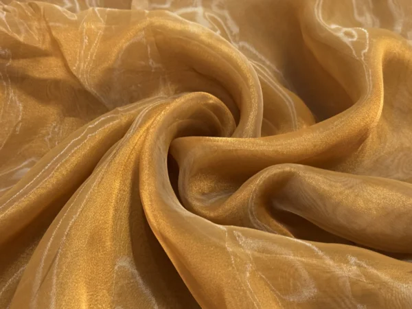Copper Gold Plain Organza Fabric