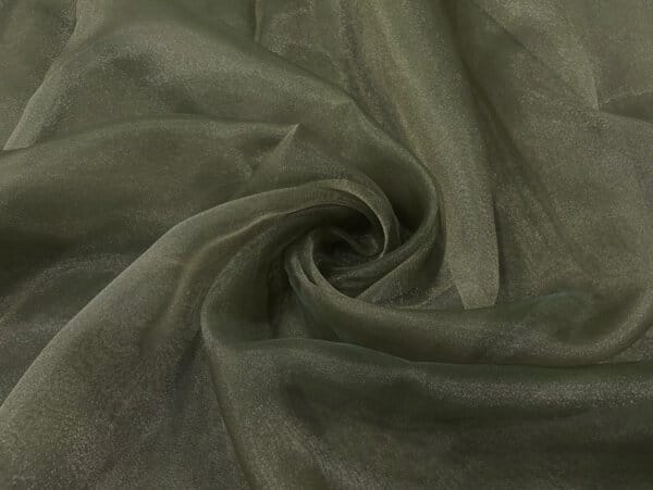 Olive Green Plain Organza Fabric