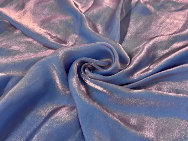 Blue & Pink Two Tone Plain Soft Fendi Silk Fabric
