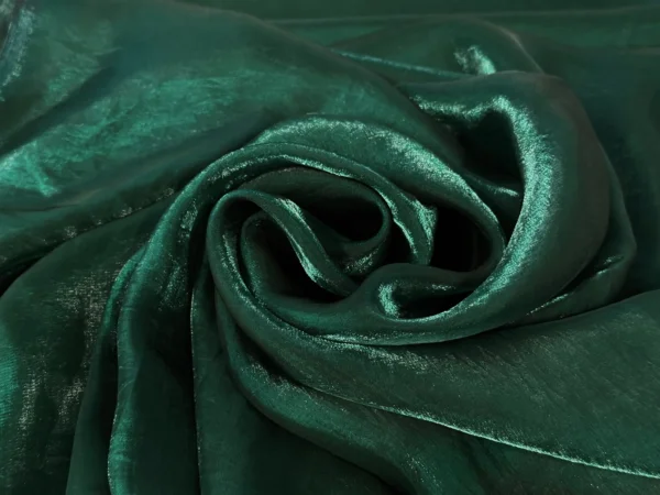 Bottle Green Plain Soft Fendi Silk Fabric