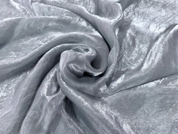 Silver Plain Soft Fendi Silk Fabric