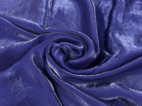 Deep Blue Plain Soft Fendi Silk Fabric