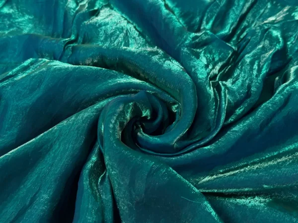 Deep Teal Two Tone Plain Soft Fendi Silk Fabric