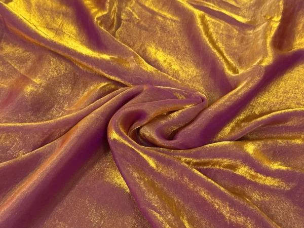 Honey Golden Two Tone Plain Soft Fendi Silk Fabric