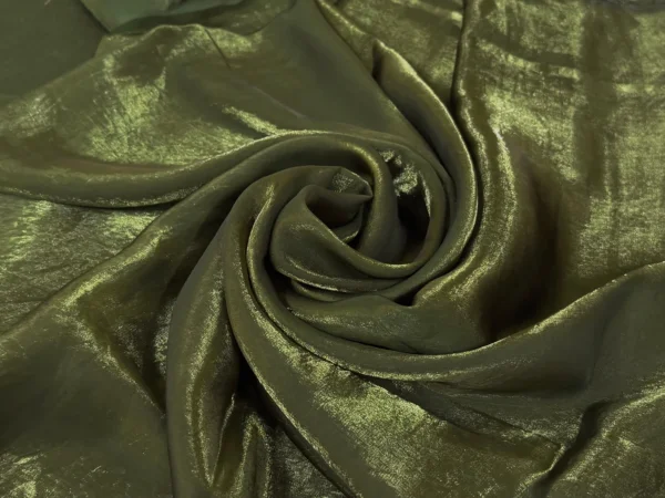 Olive Green Plain Soft Fendi Silk Fabric
