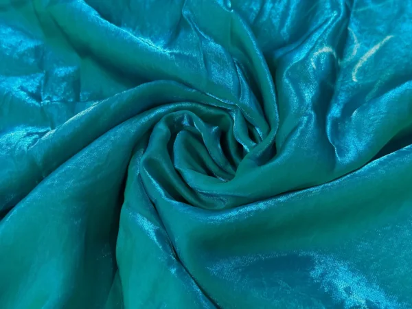 Peacock Green Two Tone Plain Soft Fendi Silk Fabric