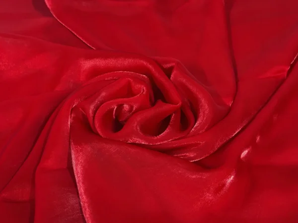 Red Plain Soft Fendi Silk Fabric