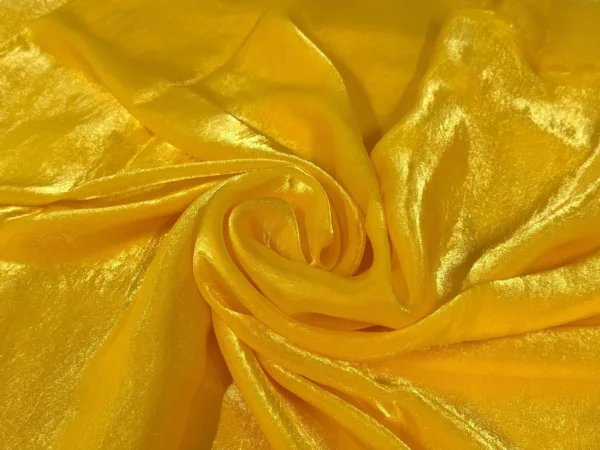 Yellow Plain Soft Fendi Silk Fabric