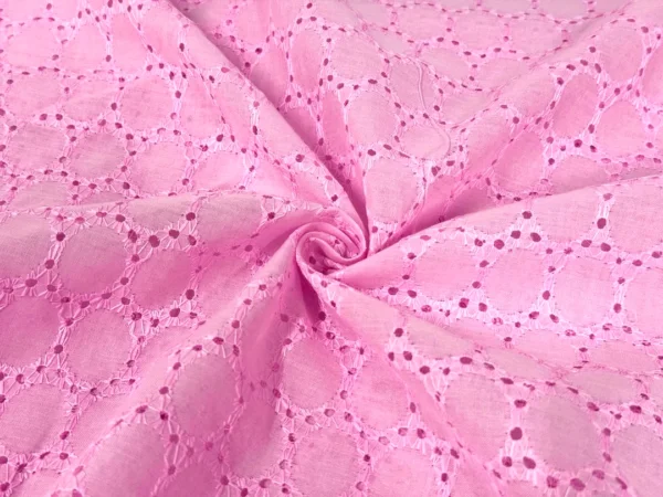 Baby Pink Embroidered Hakoba Cotton Fabric