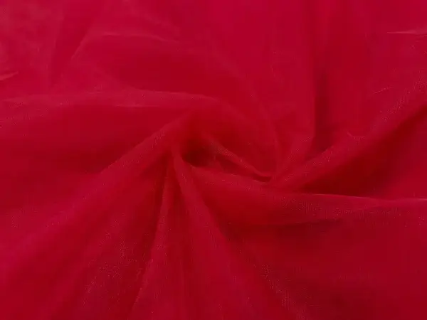 Red Plain Soft Net Fabric