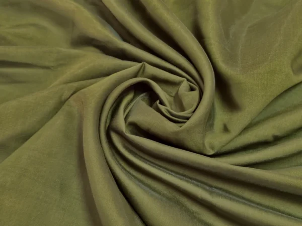 Olive Green Plain Roman Silk Fabric